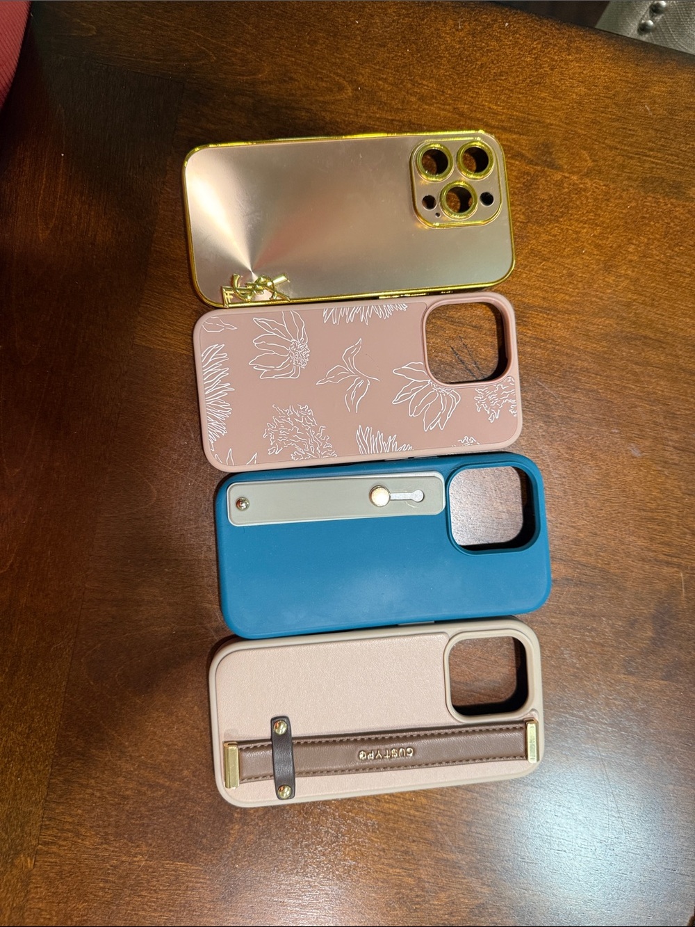 Phone Case Bundle - Gold, Pink, Blue, Beige Protective Covers iPhone 15 pro